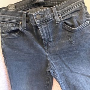 Perfectly distressed, black, cropped J Brand jeans in great condition!